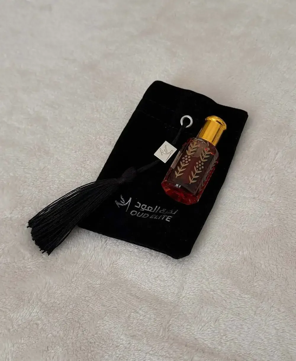 Oud Elite Attar Perfume Oil Bottle w Velvet Pouch-Ghilaf-e-Kaaba Attar-Hajj 15ml